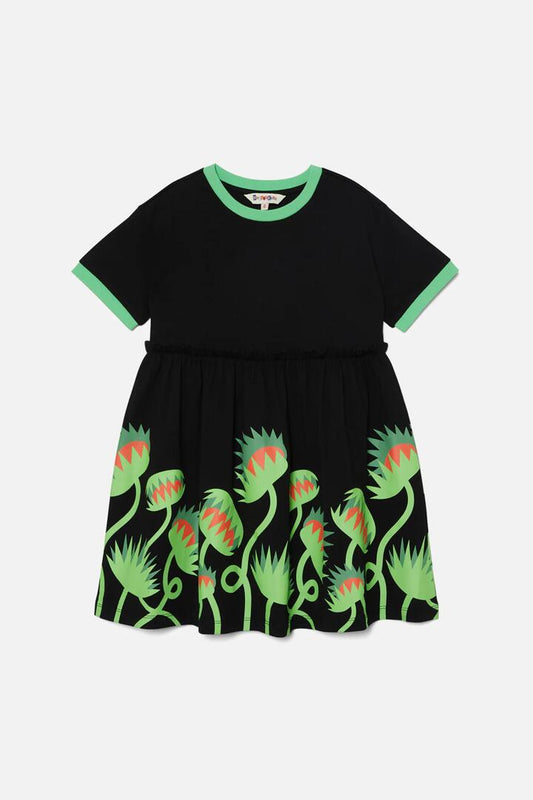 Image of a model wearing Dress. Productname: Venom Kids Dress in Black colour by brand - Dangerkids