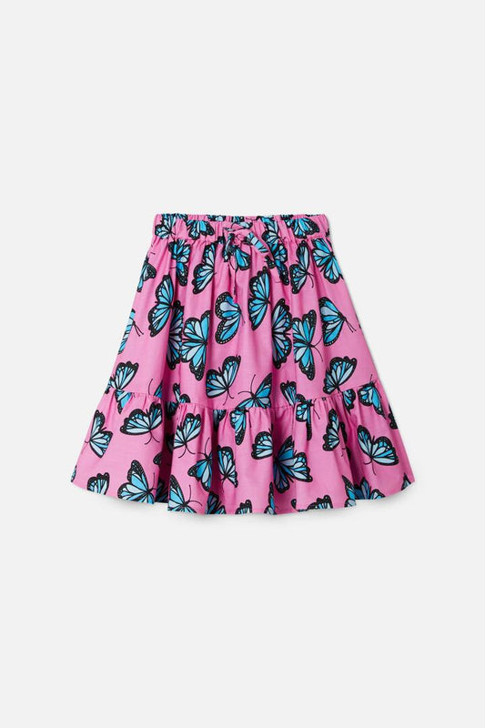 Image of a model wearing Skirts. Productname: Butterfly Kids Skirt in Pink colour by brand - Princess Highway Kids