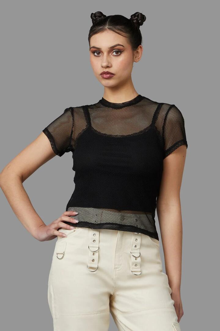 Image of a model wearing Tops. Productname: Hottie Top in Black colour by brand - Black Friday