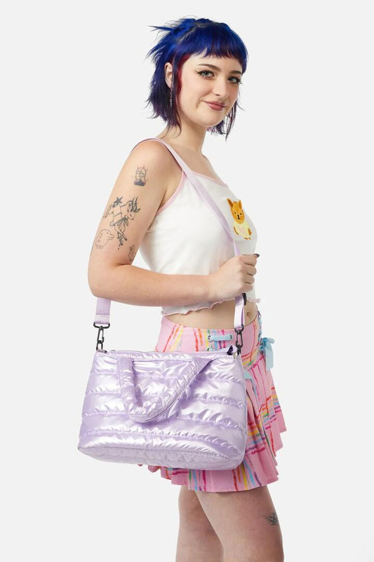 Image of Bags. Productname: Puff Nylon Tote in Lilac colour by brand - Dangerfield