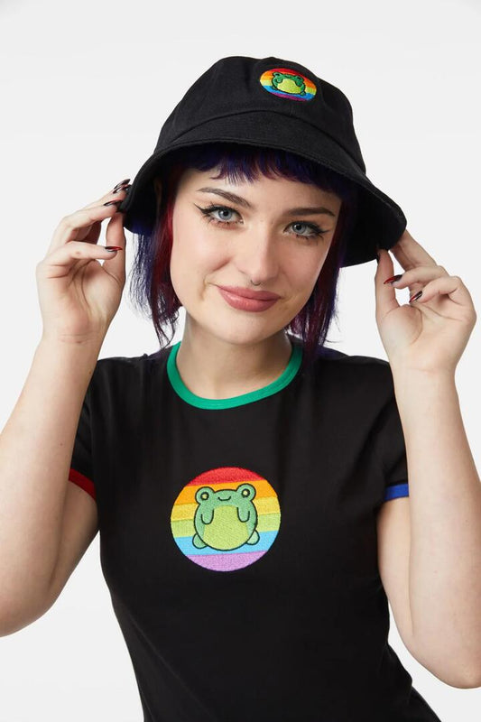 Image of Hats. Productname: Rainbow Frog Hat in Black colour by brand - Dangerfield