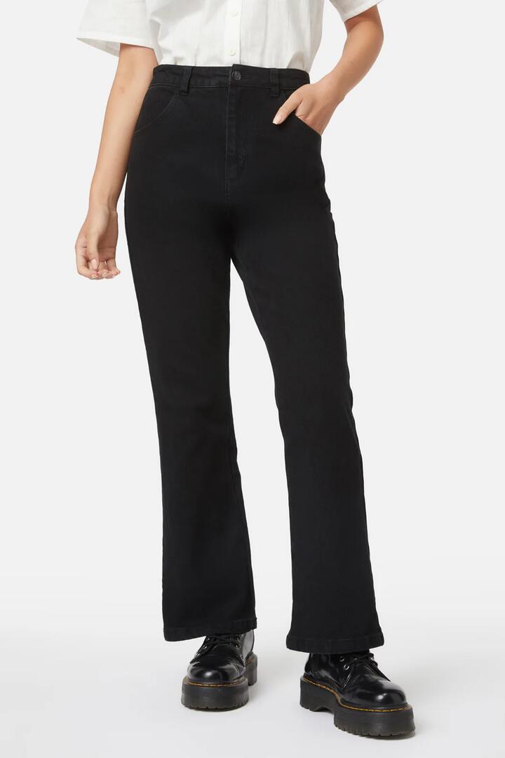 Image of a model wearing Denim. Productname: Haunted Bloom Jean in Black colour by brand - Black Friday