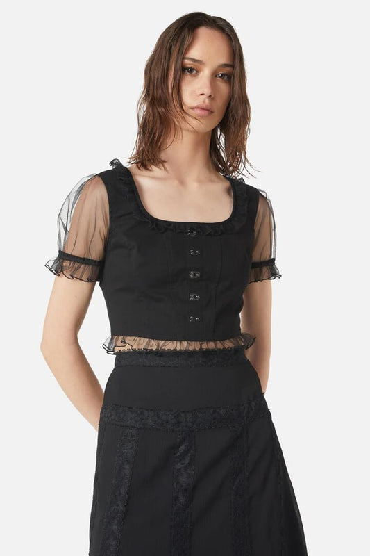 Image of Lingerie. Productname: Wild Dive Corset Top in Black colour by brand - Dangerfield