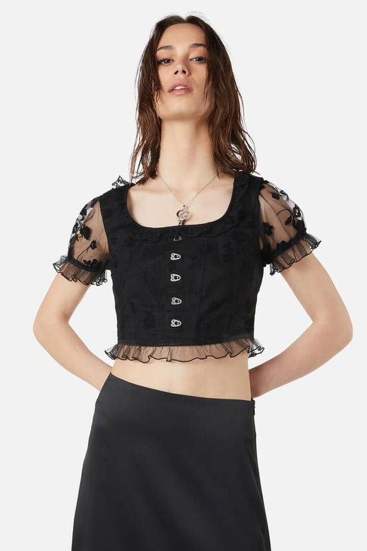 Image of Lingerie. Productname: The Manor Lace Corset Top in Black colour by brand - Dangerfield