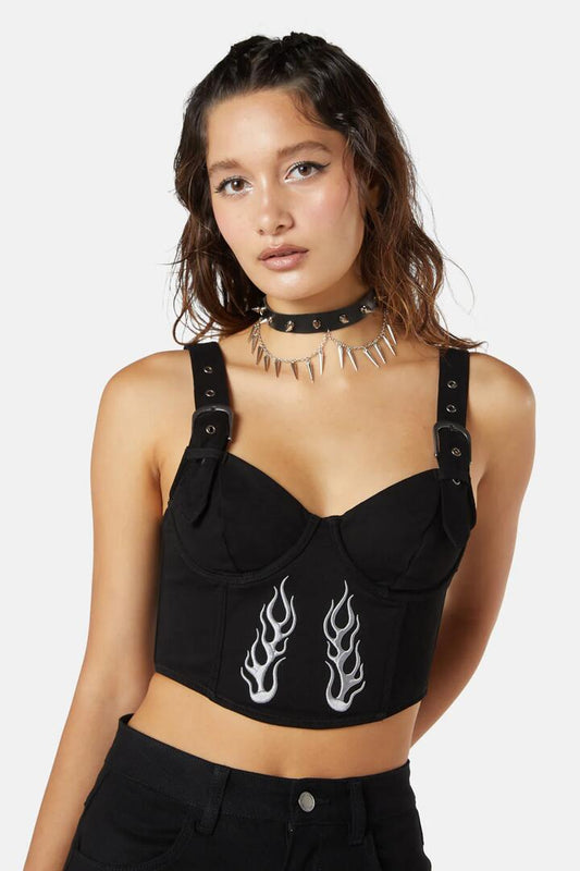 Image of Lingerie. Productname: Naked Flame Corset in Black colour by brand - Dangerfield