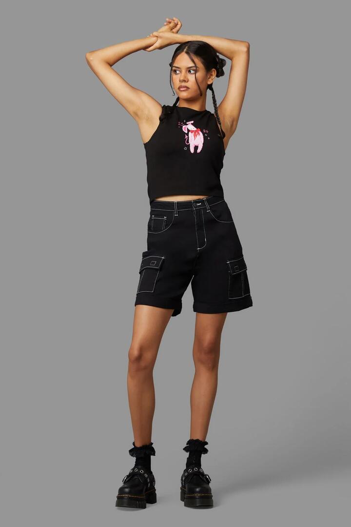 Image of a model wearing Shorts. Productname: Creep Short in Black colour by brand - Black Friday