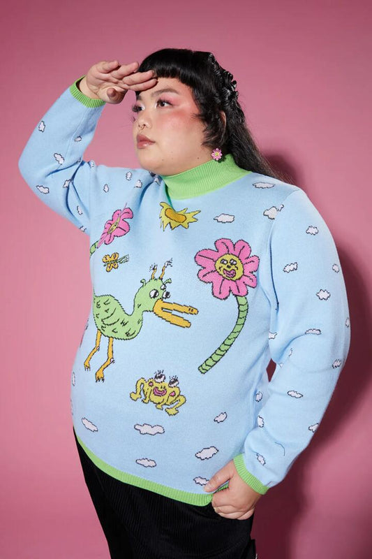 Image of Others. Productname: Curve Every Duck Has Its Day Skivvy in Blue colour by brand - Dangerfield