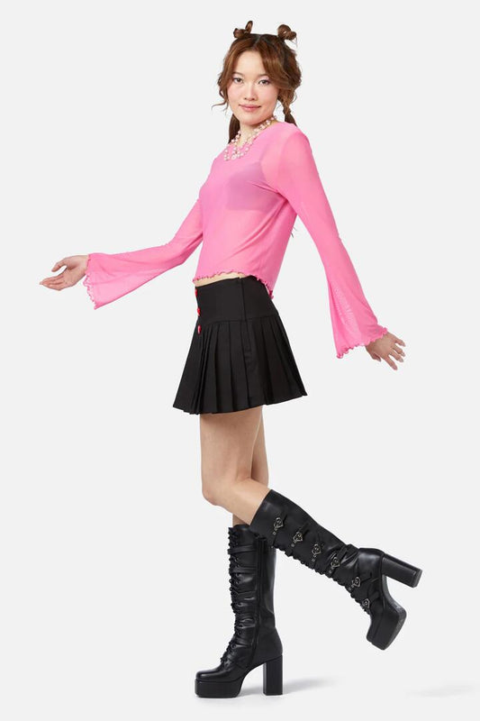 Image of a model wearing Tops. Productname: Career X Mesh in Hot Pink colour by brand - Dangerfield