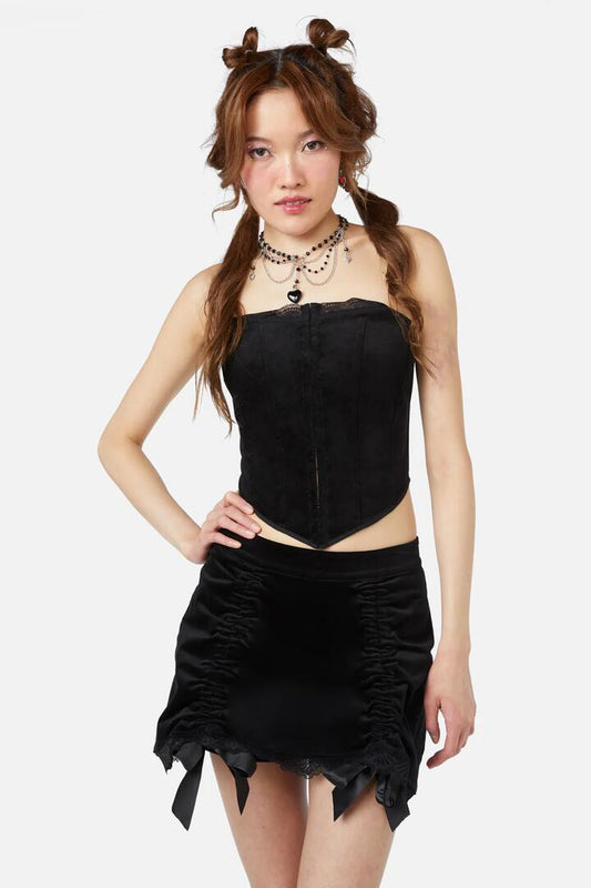 Image of Lingerie. Productname: Keepsake Velvet Corset in Black colour by brand - Dangerfield