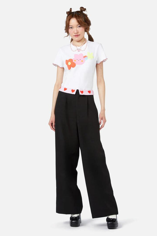 Image of a model wearing Pants. Productname: Career X Suit Pant in Black colour by brand - Dangerfield