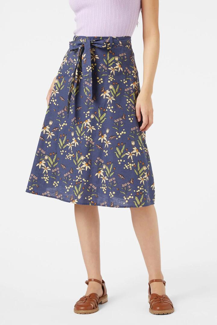 Image of a model wearing Skirts. Productname: Dreamy Native Skirt in Navy colour by brand - Princess Highway
