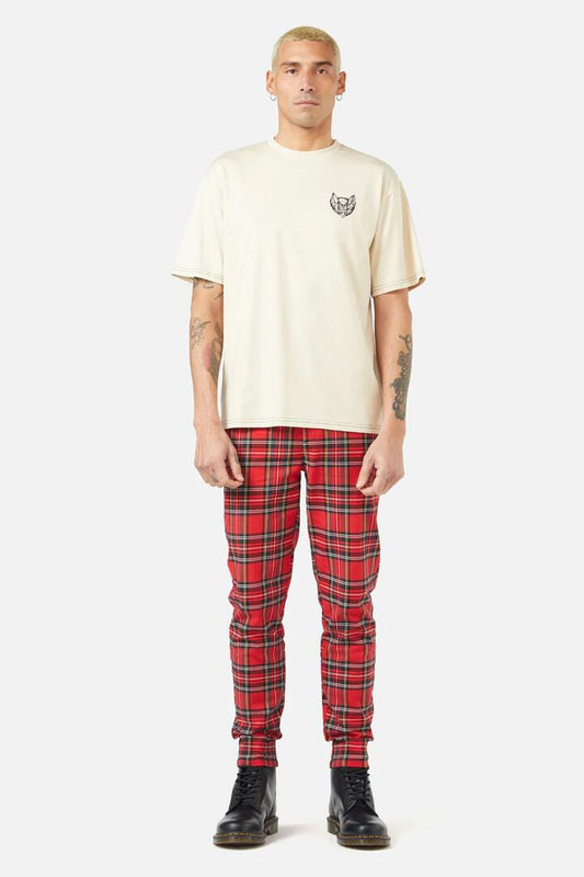 Image of a model wearing Tops. Productname: Old World Tee in Beige colour by brand - Dangerfield