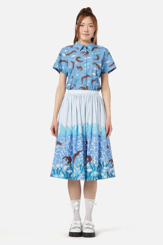 Image of a model wearing Skirts. Productname: Sunbaking Skirt in Multi colour by brand - Dangerfield