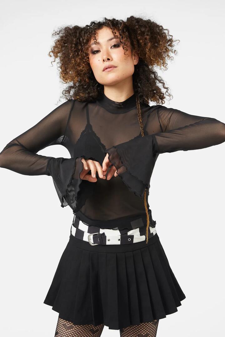 Image of a model wearing Tops. Productname: Aura Top in Black colour by brand - Black Friday