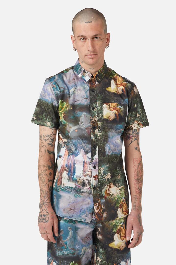 Image of a model wearing Tops. Productname: Love In Idleness SS Shirt in Multi colour by brand - Black Friday