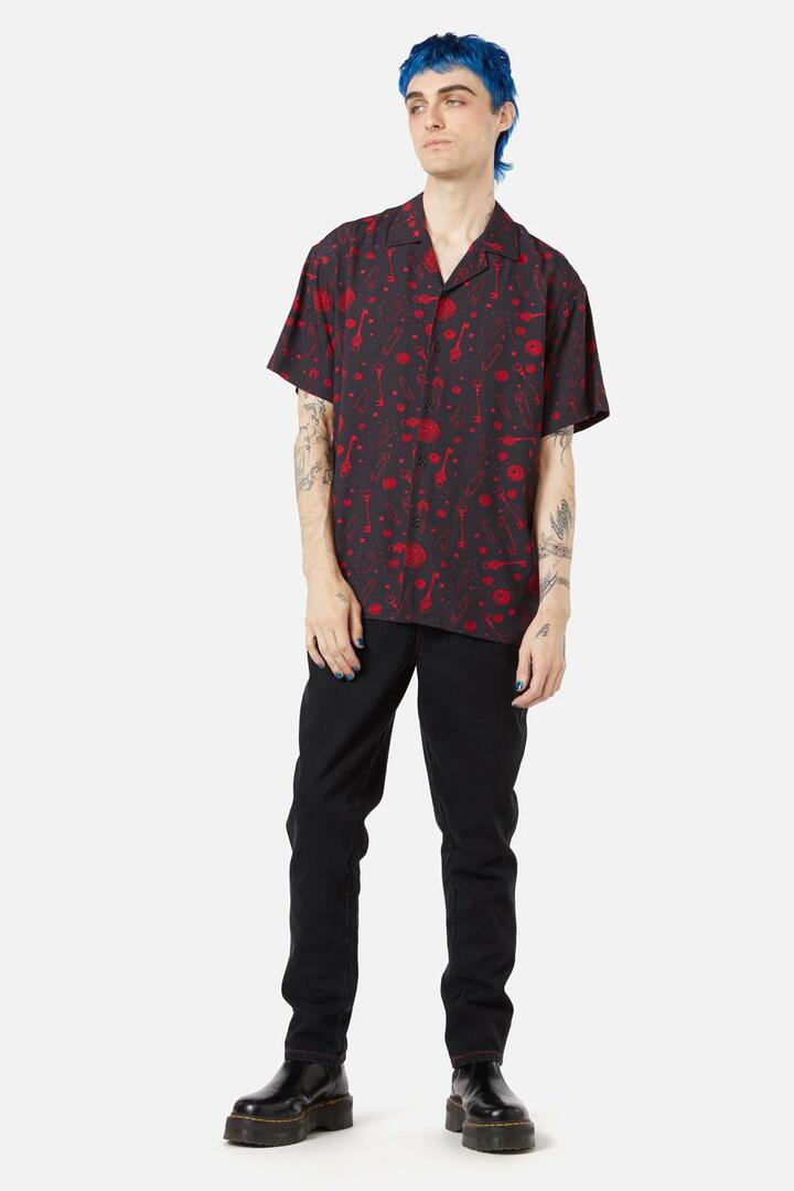 Image of a model wearing Tops. Productname: Lock Picker SS Shirt in Black colour by brand - Black Friday