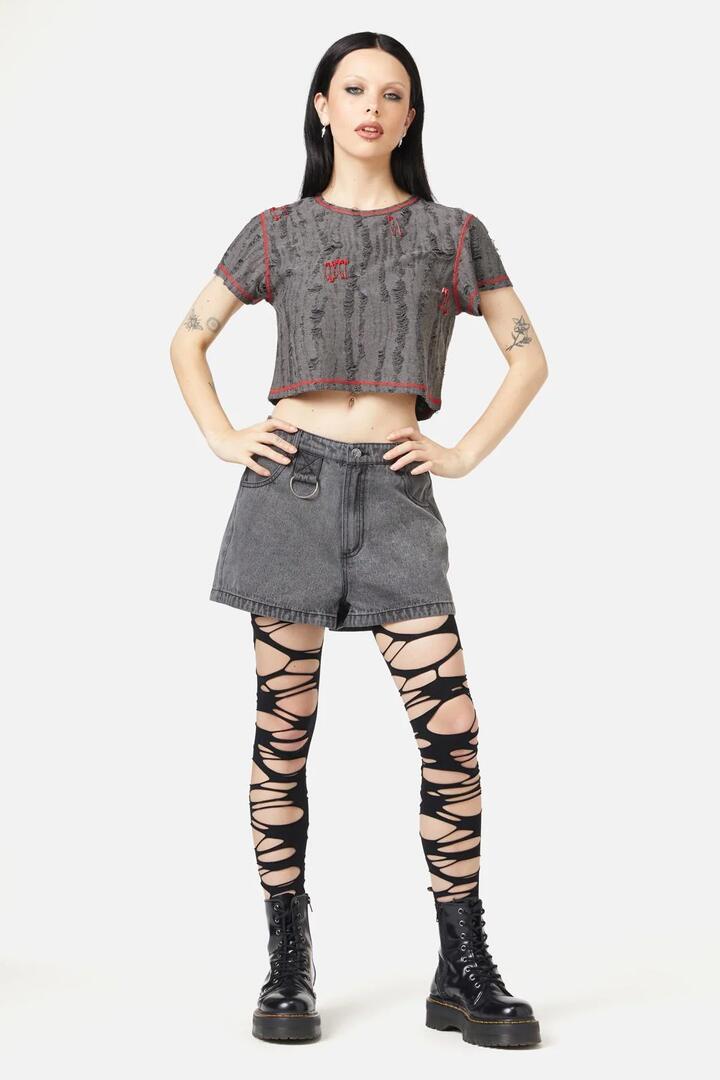 Image of a model wearing Shorts. Productname: Lock Picker Booty Short in Black colour by brand - Black Friday