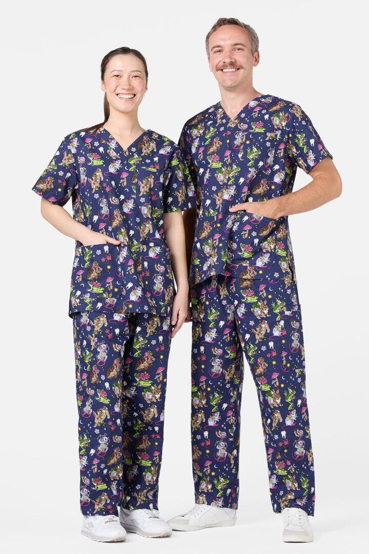 Image of a model wearing Uniforms & Workwear. Productname: Collectors Guild Scrub Set in Navy colour by brand - Dangerfield