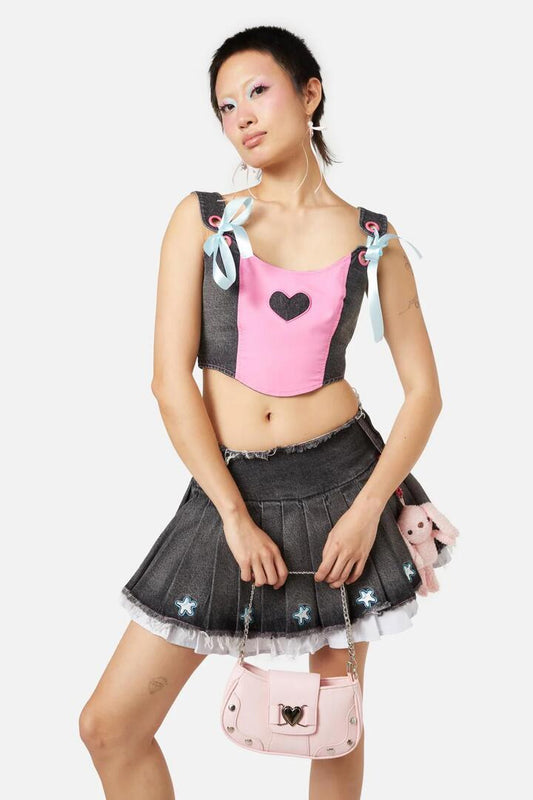 Image of Bags. Productname: Hearts & Chain Bag in Pink colour by brand - Dangerfield