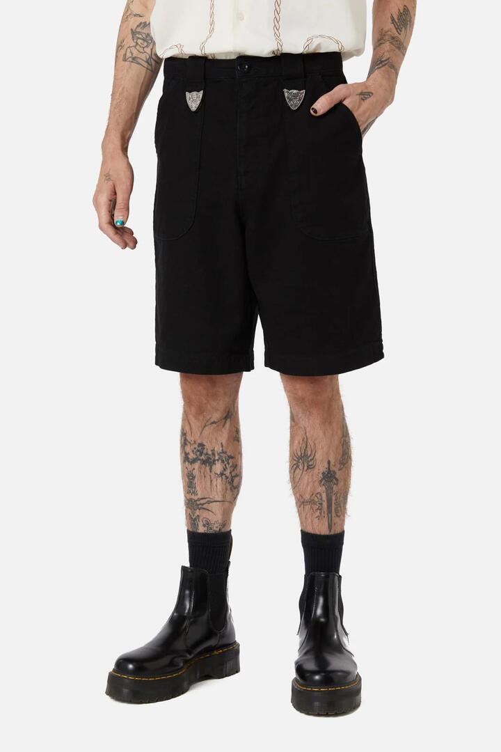 Image of a model wearing Shorts. Productname: Kick The Dust Up Short in Black colour by brand - Black Friday