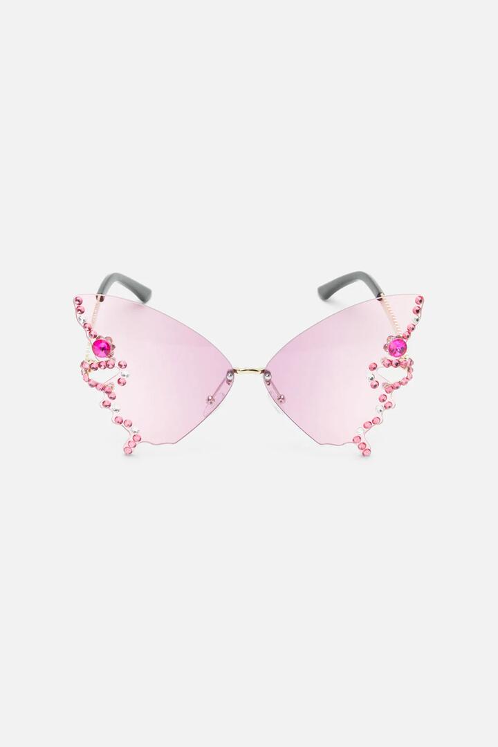Image of Sunglasses. Productname: Pink Butterfly Sparkle Sunglasses in Pink colour by brand - Princess Highway