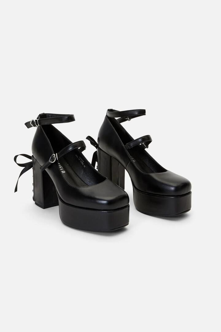 Image of Heels. Productname: Black Corset Heel in Black colour by brand - Dangerfield