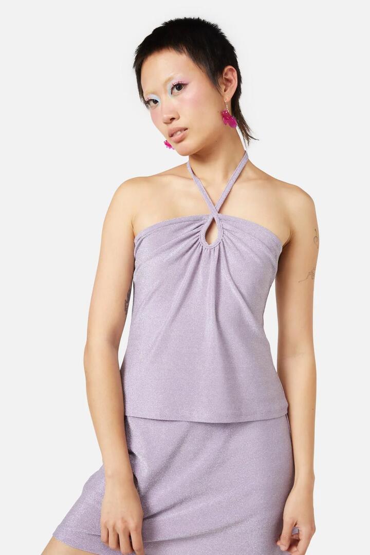 Image of a model wearing Tops. Productname: Beach Side Top in Pink colour by brand - Dangerfield