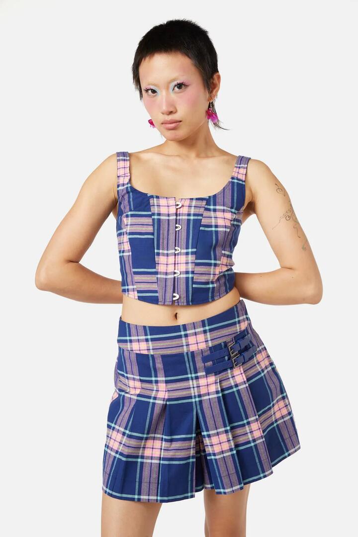 Image of Lingerie. Productname: Sandbank Tartan Corset in Multi colour by brand - Dangerfield