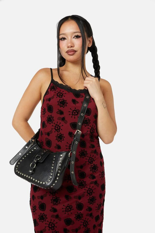 Image of Bags. Productname: Stud Shoulder Bag in Black colour by brand - Dangerfield