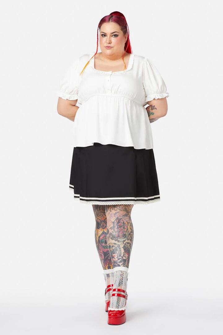 Image of a model wearing Tops. Productname: Curve Seeing Light Blouse in Cream colour by brand - Black Friday