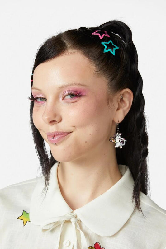 Image of Earrings. Productname: Ranch Cat Earrings in Multi colour by brand - Dangerfield