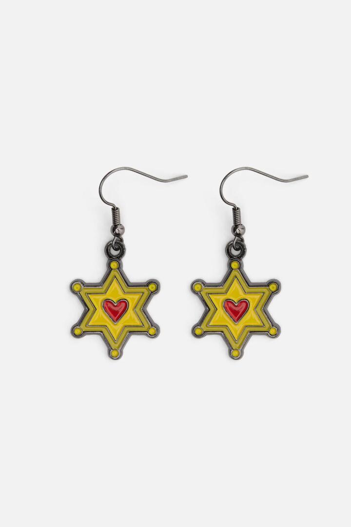 Image of Earrings. Productname: Sheriff Earrings in Mustard colour by brand - Dangerfield