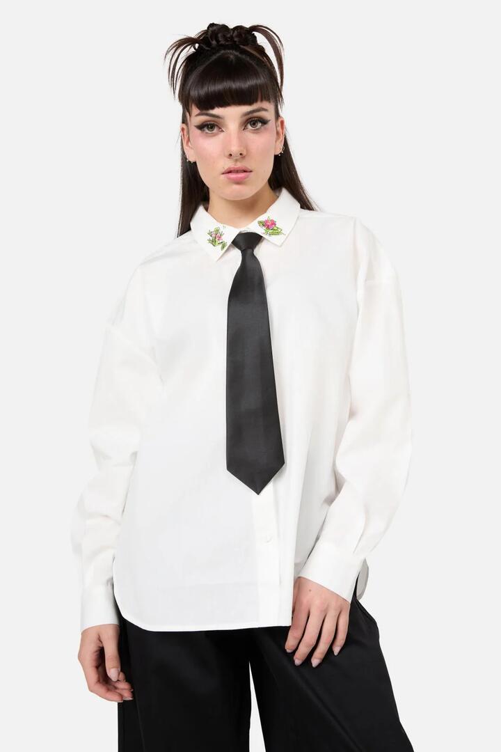 Image of Accessories. Productname: Black Satin Tie in Black colour by brand - Dangerfield