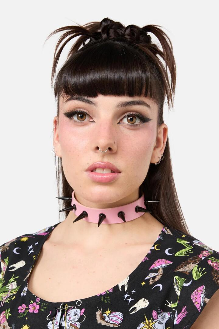 Image of Jewelry. Productname: Spike Choker in Pink colour by brand - Dangerfield