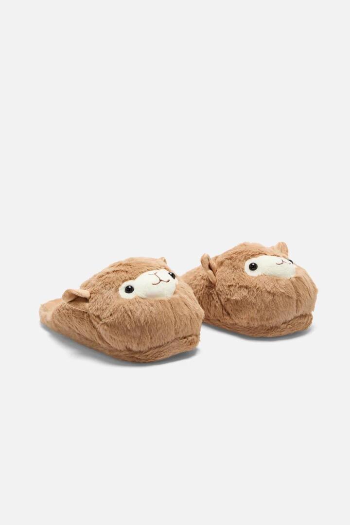 Image of Water Bottles. Productname: Llama Slippers in Tan colour by brand - Princess Highway