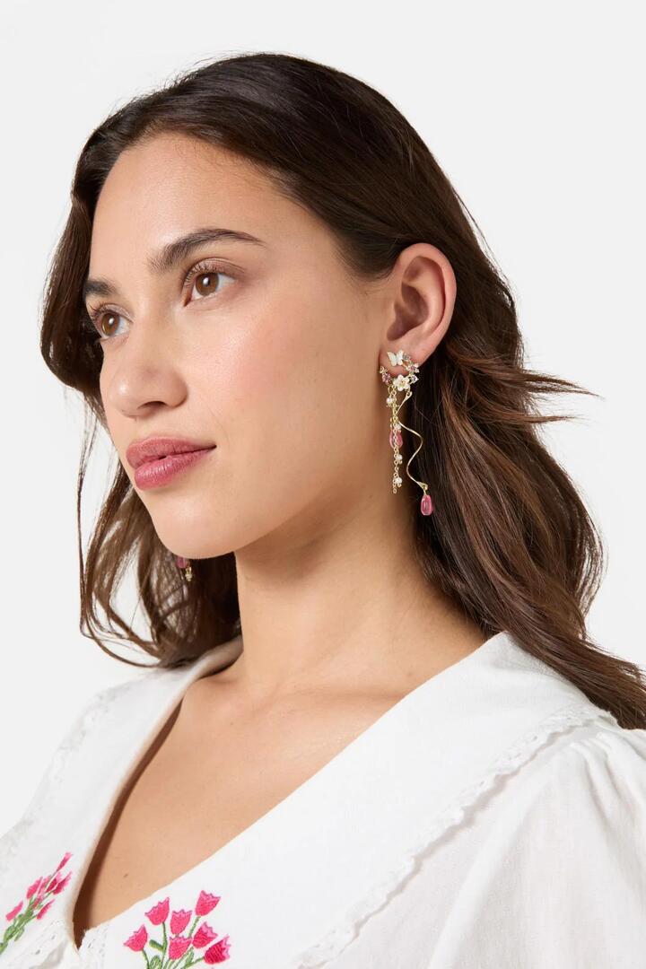 Image of Earrings. Productname: Dainty Butterfly Earrings in Pink colour by brand - Princess Highway
