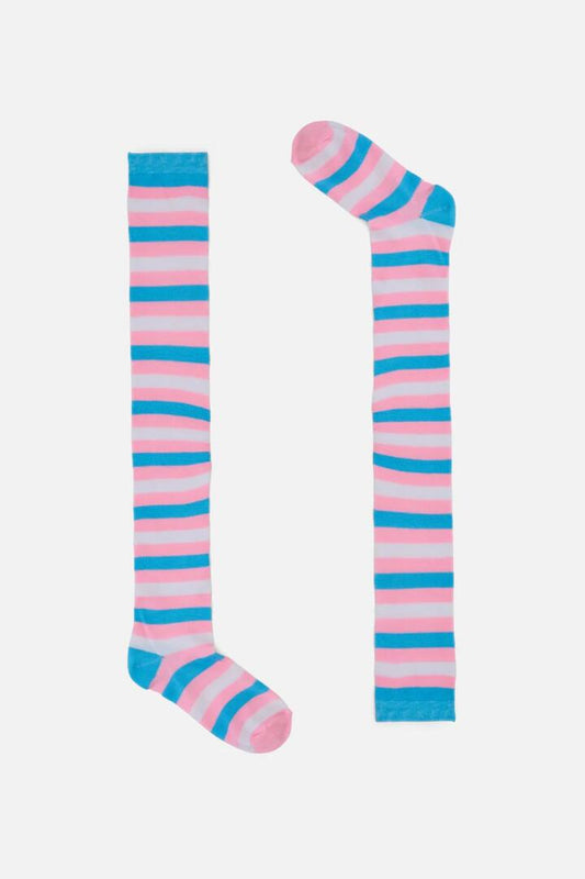 Image of Socks. Productname: Long Striped Socks in Blue colour by brand - Dangerfield