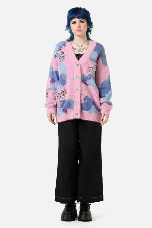 Image of a model wearing Outerwear. Productname: ASAP Multi Texture Cardi in Multi colour by brand - Dangerfield
