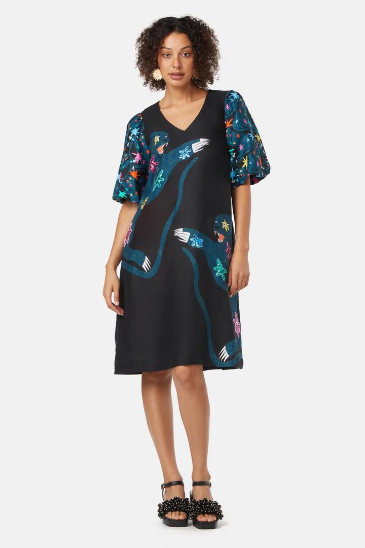 Image of Dresses. Productname: Star Panther Embroidered Dress in Print colour by brand - Gorman