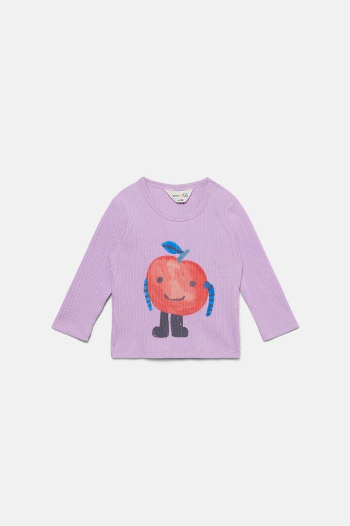 Image of a model wearing Tops. Productname: Apple Guy Baby LS Tee in Pink colour by brand - Gorman