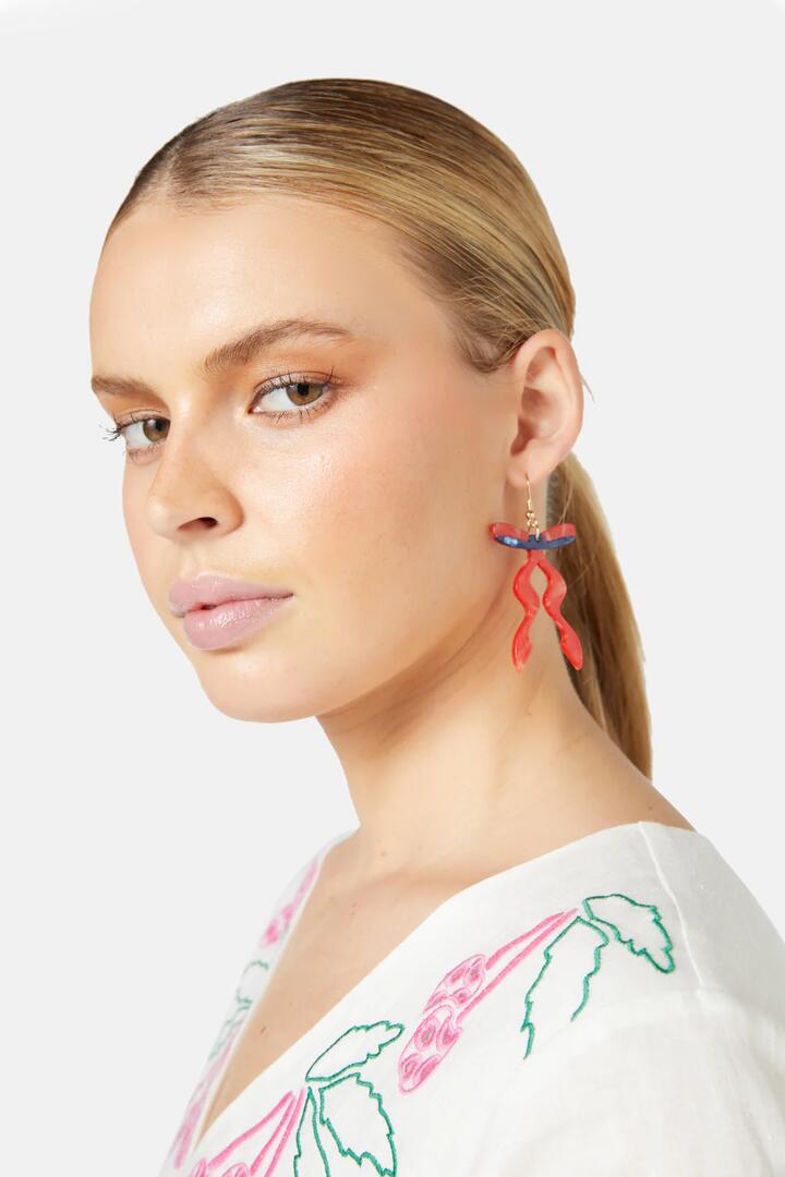 Image of Earrings. Productname: Red Ribbon Earrings in Multi colour by brand - Gorman