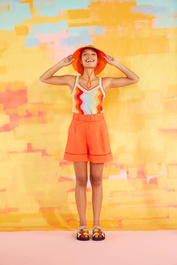 Image of a model wearing Shorts. Productname: Spiced Shorts in Red colour by brand - Gorman