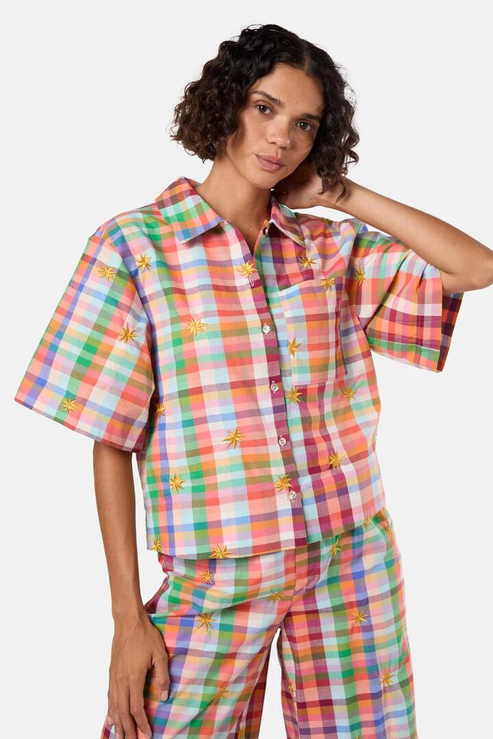 Image of a model wearing Tops. Productname: Starlight Shirt in Check colour by brand - Gorman