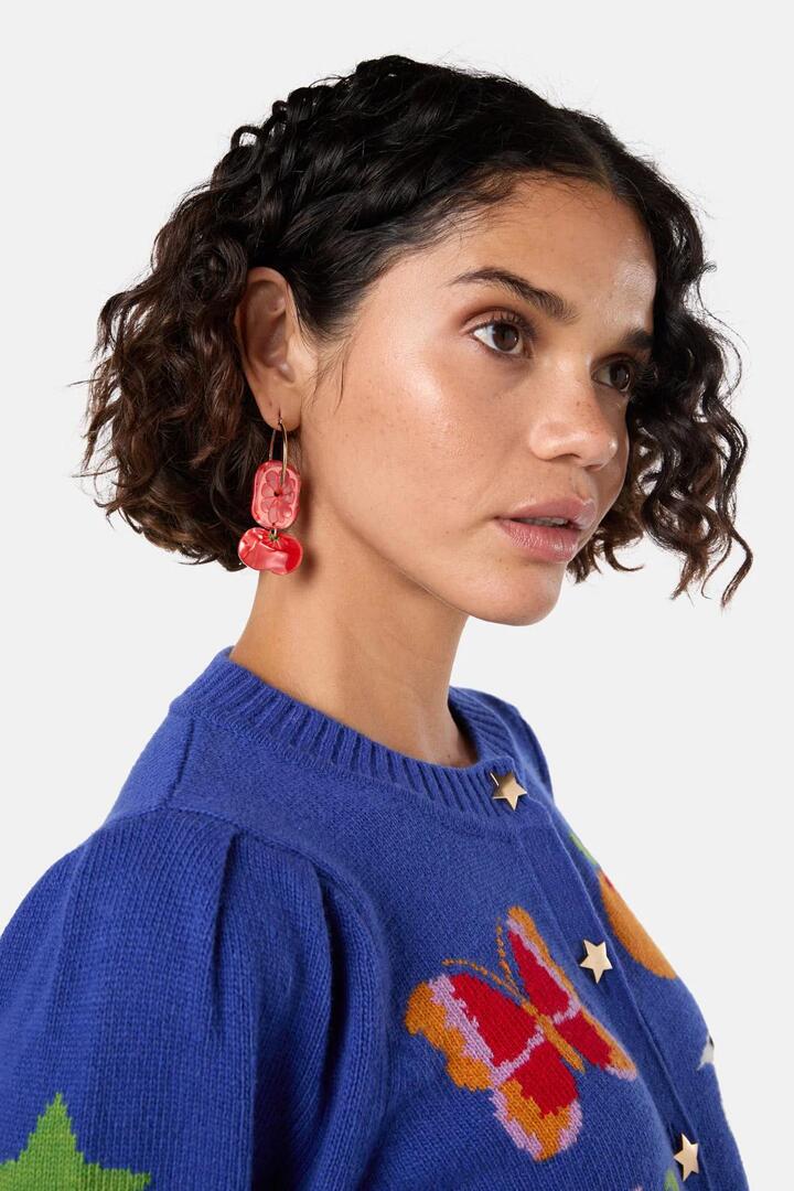 Image of Earrings. Productname: Fantasy Tomato Earring in Red colour by brand - Gorman