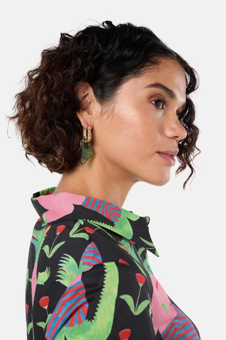 Image of Earrings. Productname: Abstract Hoop Earring in Multi colour by brand - Gorman