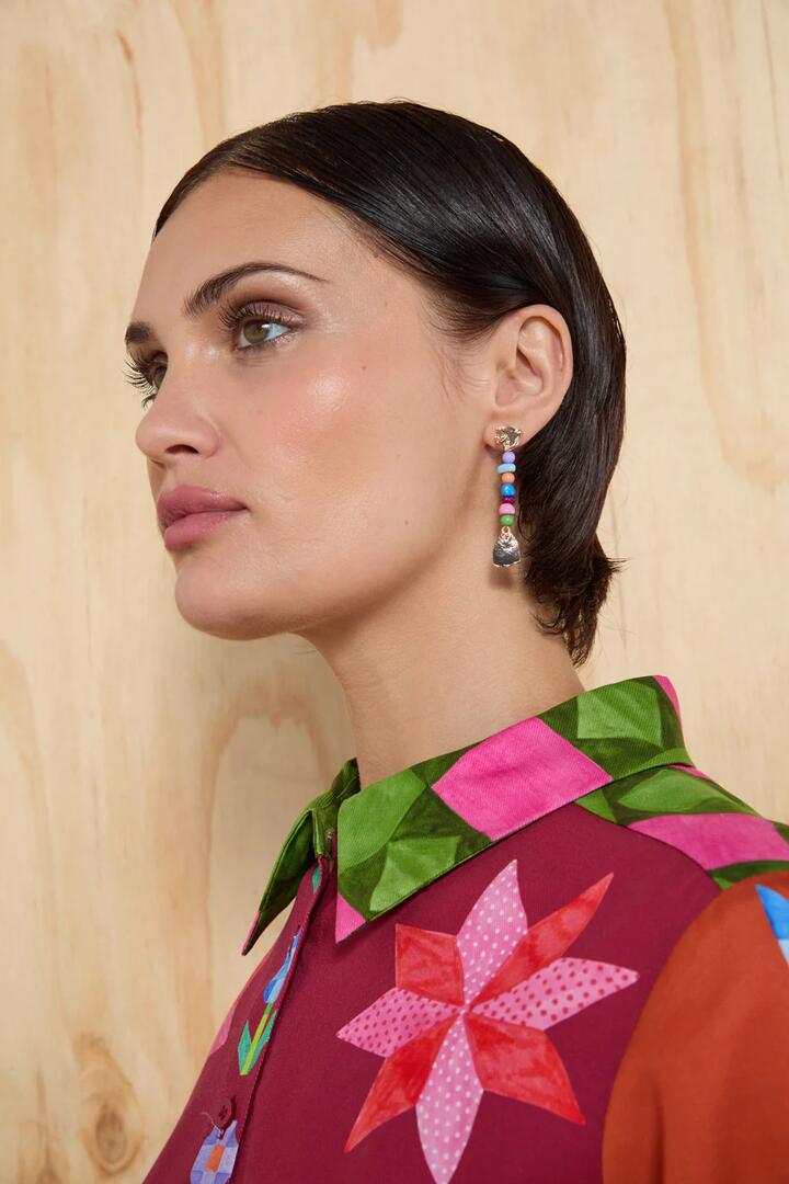 Image of Jewelry. Productname: Lost And Found Beaded Stud in Multi colour by brand - Gorman
