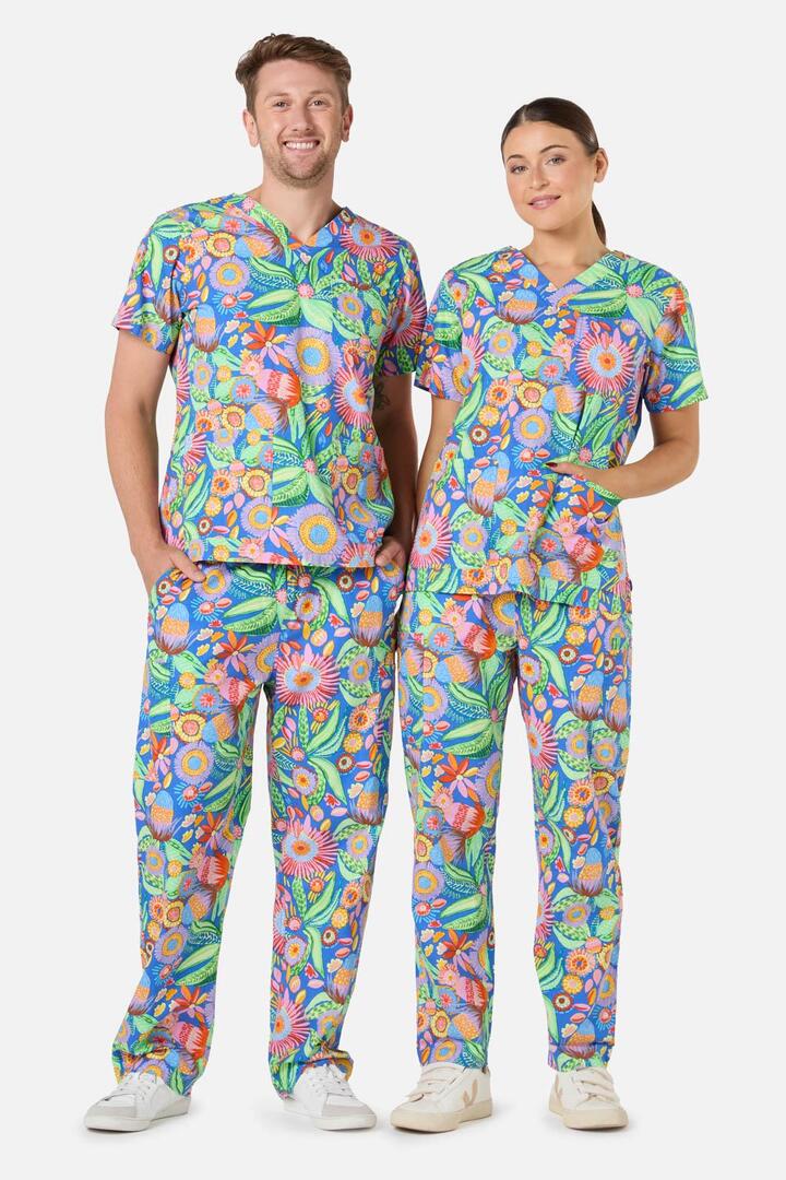 Image of a model wearing Uniforms & Workwear. Productname: Garden Scrub Set in Blue colour by brand - Gorman