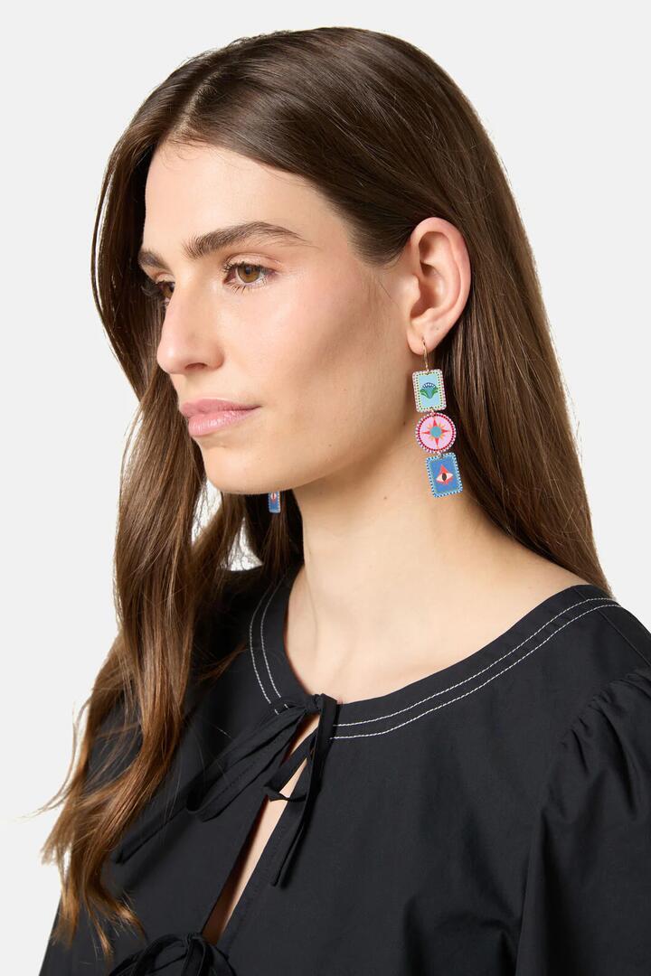 Image of Earrings. Productname: Luna Cirque Multi Drop Earring in Multi colour by brand - Gorman