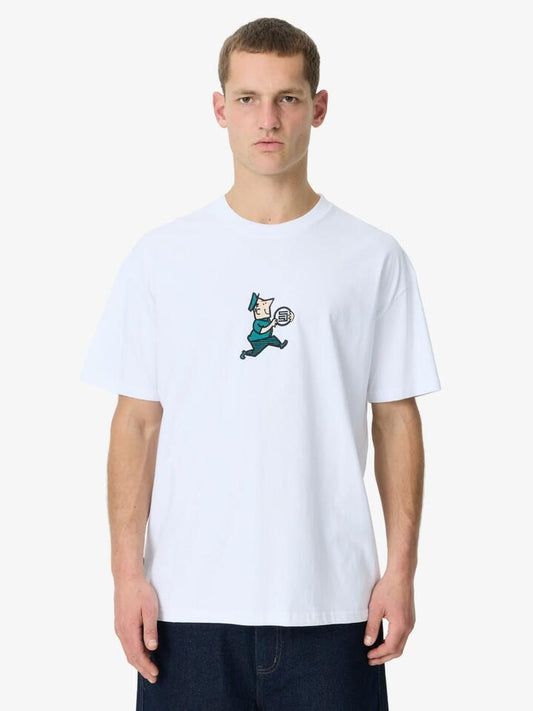 Image of a model wearing Shorts. Productname: S-Double Man With Dot Short Sleeve Tee in WHITE colour by brand - S-Double