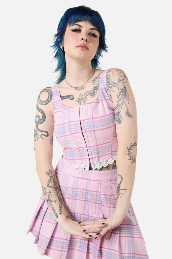 Image of Lingerie. Productname: ETA Tartan Corset in Multi colour by brand - Dangerfield